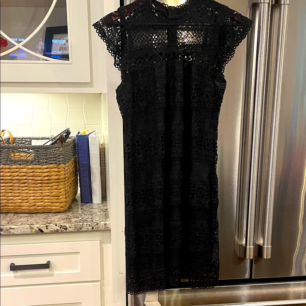 cupcakes & cashmere Black Lace Midi Dress